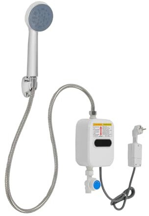 Elektronischer Durchlauferhitzer 3.5KW 220V Mini Tankless Instant Elektro Wassererhitzer mit Duschkopf und Temperaturanzeige für Küche Bad Zuhause