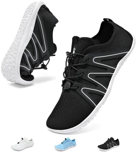 Geweo Knit Barfußschuhe Herren Damen Minimalistische Sneakers Gr. 37-45 | Leicht & Atmungsaktive Zero-Drop Sohle Barfuss schuhe Sommer, Slip-On Bequem Sportliche Freizeitschuhe für Alltag & Fitness