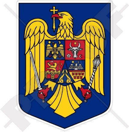 RUMÄNIEN Rumänisches Wappen Abzeichen, Kamm 100mm Auto & Motorrad Aufkleber, Vinyl Sticker