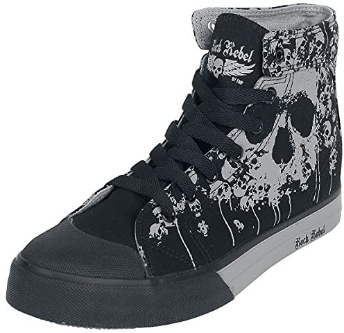 Rock Rebel by EMP Unisex schwarz-graue Sneaker mit Print EU38
