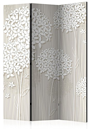 murando - Paravent Raumteiler Blumen, 135x172 cm, 3-teilig, Wohnzimmer