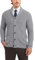 Kallspin Herren Wollschal-Kragen Strickjacke mit Knöpfen und Taschen(Hellgrau, L)