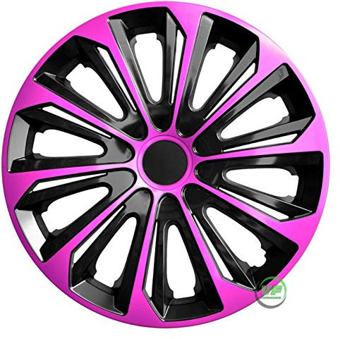 J&J AUTOMOTIVE | 15 Radkappen Radzierblenden 4er Set 15 Zoll Pink-Schwarz Strong, Radabdeckung, Radkappen, Zierblenden, Felgen