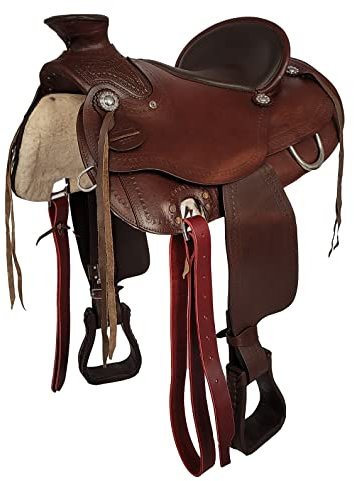 A&M Reitsport Westernsattel Kuba aus Büffelleder hoher Qualität Neu Roping Sattel, Größe:16 Zoll