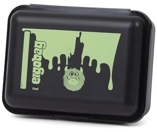 ergobag Brotdose mit Motiv und Trennfach BPA-frei Spülmaschinenfest Robust Kinderfreundlich Glibber - Grün