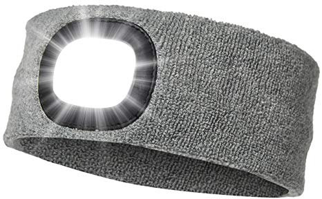 INHDBOX LED Sport Stirnband Stirnlampe USB Wiederaufladbare Kopflampe, Laufhut 4 LED-Lampe mit Wasserdichtem Licht und Blinkender Alarmscheinwerfer Hohe Stretch Multi-Color, Kinder Scheinwerfer-Mütze
