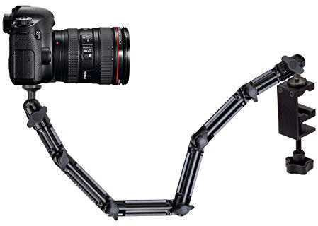 Infuu Holders Kamera-Tisch-Halterung Klemme Zwinge 60cm Camcorder Fotostativ CCTV Metall Kugelkopf neigbar drehbar 041-T stabil bis 2kg (62cm)