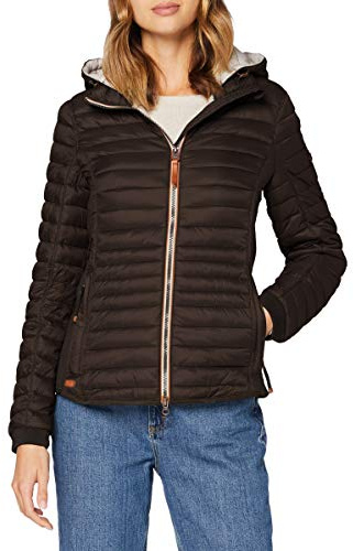 camel active Damen leichte Steppjacke mit Abnehmbarer Kapuze Braun, womenswear-36