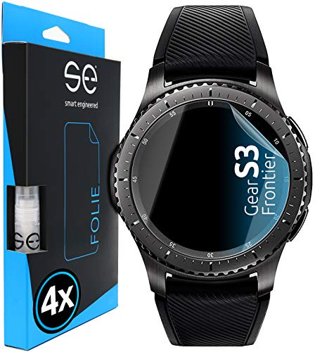 4x se® 3D SCHUTZFOLIE Transparent für Samsung Gear S3 Frontier,Selbstheilend, 100% Fingerabdruck & FaceID kompatibel, einfache blasenfreie Installation, Ultra-Klar, Stoß-Kratzfest, aus Deutschland