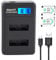 ASHATA Universal Battery Charger, Portable Travel Outdoor USB Charging LCD Dual Slots Charger for NP-BX1,for Cyber-Shot DSC-RX100/100 II III IV V VII, DSC-RX100M II, DSC-RX1R, DSC-HX50V