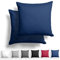 Alreya 2er-Set Mako Satin Kissenbezug 60 x 60 cm - 100% Baumwolle mit YKK Reißverschluss, Superweicher Kopfkissenbezug 60x60, Kissenhülle, Oeko-TEX® Standard Zertifiziert, Blau, nur Kissenbezug