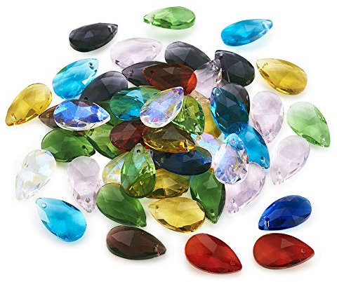 100 cuentas de cristal con forma de lágrima de cristal de 22 x 13 mm, facetados para collares y pulseras