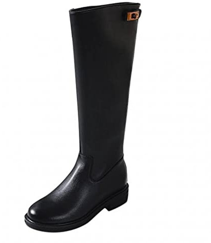 Kenmeko Stivale Donna al Ginocchio Stretch Stivali Alti Eleganti Scarpe Stivali con Zeppa Autunno Inverno Stivali Elastici Alti Stivali Donna Invernali (41,Nero)
