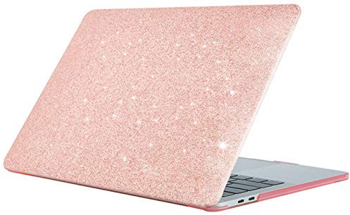 Custodia per laptop per Apple MacBook Air 13'' 20202019 2018, A1932A2179, custodia protettiva per tablet, guscio impermeabile in PC, rosa glitterato