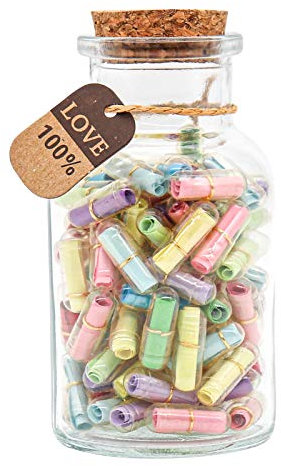 KBFUSHI Capsule Letters Message in a Bottle - Cute Things Gifts for Boyfriend/Girlfriend - Love Letter for Anniversary, Birthday,Valentines Day, Mother's Day Gift (Mixed Color 100pcs)