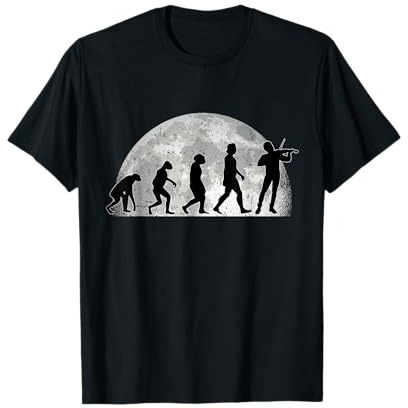 Violinista Evoluzione Luna Violino Musicista Maglietta