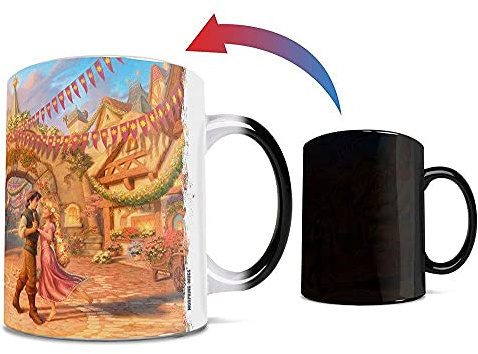 Morphing Mugs Disney – Tangled – Rapunzel & Flynn Rider – Dancing in The Corona Courtyard - One 11 oz Color Changing Ceramic Mug – Image Revealed When HOT Liquid is Added!
