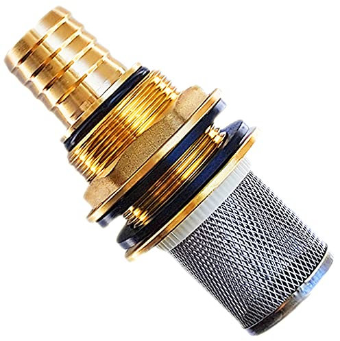QUALITÄTS Regentonnendurchführung aus Messing Verschraubung Faßverschraubung > Ausführung auswählen >>> Tülle gerade + Vorsatzfilter | Loch Regentonne 34mm | Tülle 3/4 19mm