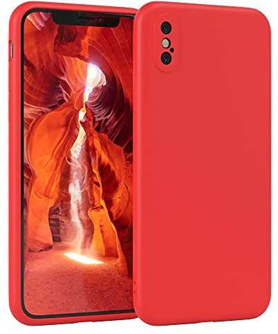 EAZY CASE - Silikonhülle für iPhone X/XS Hülle Silikon Case Rot weich stoßfeste Handyhülle iPhone X/XS Schutzhülle mit Kameraschutz Dünn Premium Schutz Cover TPU Phone Bumper in Rot