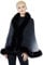 BEAUTELICATE Kunstpelz Stola Schal für Damen Gestrickt Strickjacke Poncho Bolero mit Farbverlauf für Braut Hochzeit Festival Weihnachten (Schwarz,Einheitsgröße)
