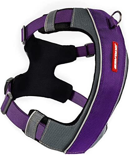EzyDog No-Pull Hundegeschirr für Mittelgroße und Große Hunde, X- Link Anti Zug Geschirr Hund Verstellbar, Reflektierendes, Größenverstellbar, Brustgeschirr Gepolstert (XL, Violett)