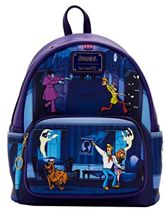 Loungefly Damen Scooby-Doo Monster Chase Doppelriemen Schultertasche Geldbörse, Mehrfarbig/Meereswellen (Ocean Tides), Einheitsgröße