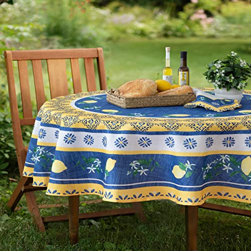 Home Bargains Plus Tischdecke mit Provence-Motiv, mediterraner Garten, Land, französischer Stoff, für drinnen und draußen, flecken- und wasserabweisend, knitterfrei, oval, 152,4 x 213,4 cm
