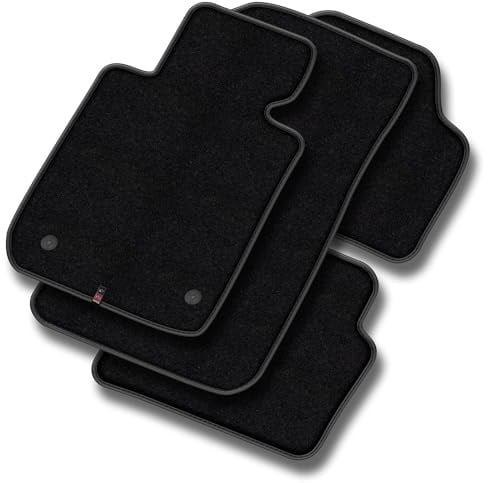 MOTOS Premium Velours-Fußmatten passend für Peugeot 206 1998-2012 - Premium, Leder, Schwarz fußmatten Auto - Erleben Sie neuen Fahrkomfort mit einem Automatten Satz für Ihr Auto