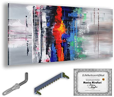 Monica Mirafiori I 100% HANDGEMALT I Gemälde Energy 140x70cm | Gemälde Handgemalt | Acrylgemälde | Sehr Großes Acrylbild I Moderne Kunst I Kunstbilder