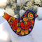 Besonderer Christbaumschmuck Vogel zum Aufhängen 11 x 8,3 x 0,5 aus Holz Beidseitig Handbemalt Petrykiwka-Malerei, Ukrainische Kunst für Ihren Christbaum