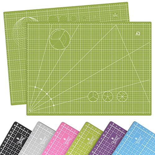 BASE DE CORTE QUIJOTE PAPER WORLD - Tamaño A2, 6 colores básicos, Patchwork, Guías de corte, cicatrización rápida, 3mm espesor, planchas para cortar - VERDE 1 UNIDAD