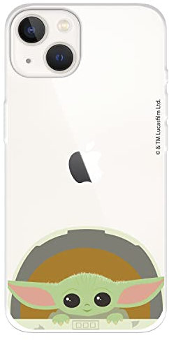 Offizielle Schutzhülle für iPhone 14 von The Mandalorian, Baby Yoda Lächeln, um Ihr Handy zu schützen, flexible Silikonhülle mit offizieller Lizenz von The Mandalorian