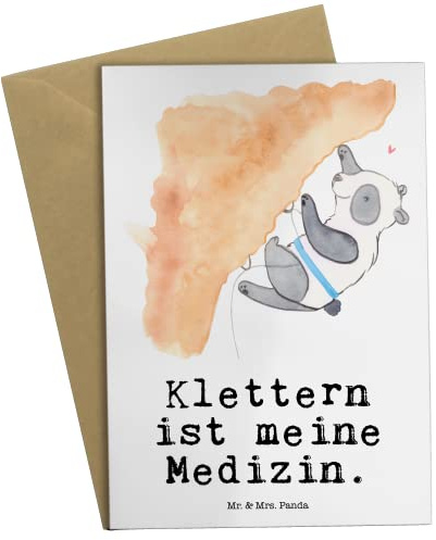 Mr. & Mrs. Panda babykarte Panda Klettern - Geschenk, osterkarte, Kletterhalle, glückwunschkarten, genesungskarte, einladungskarten, Klettersport, Bouldern, weihnachtskarten, dankeskarten