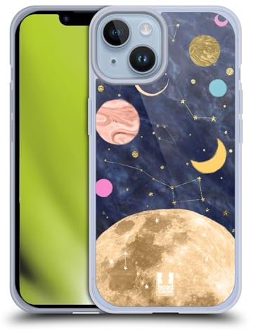 Head Case Designs Luna Galassia Marmorea Custodia Cover in Morbido Gel Compatibile con Apple iPhone 14