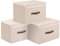 OUTBROS Aufbewahrungsboxen mit Deckel, Faltbare Stoffboxen, Aufbewahrungskörbe für Handtücher, kleiderschrank organizer 45 x 30 x 30 cm (Beige, 3 Stück)