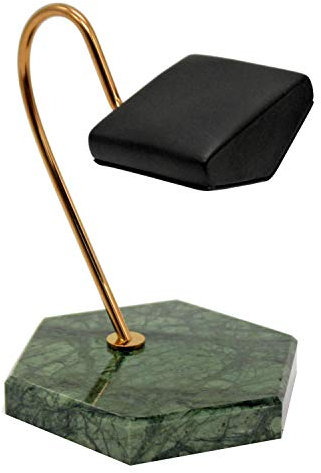 Jufjsfy Uhren StäNder GrüN Marmor Sockel Gold Metall StüTz Stange PU Halterung Uhren Aufbewahrungs StäNder
