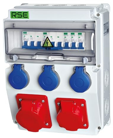 BAUSTROMVERTEILER WANDVERTEILER KOMPLETT VERDRAHTET 32A 16A 230V MIT CEE DOSE ZÄHLER IP65, 12. 1x32a 1x16a 3x230 MIT LS