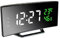 Réveil numérique, Grand écran LED de 6,5 Pouces, réveil de Chevet avec température et humidité, Horloge Miroir avec 3 réveils, luminosité réglable, Sieste, Alimentato USB (B&V)