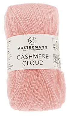austermann Cashmere Cloud - Kaschmir Wollmischung zum Stricken - Lauflänge 180m je 25g Knäuel Farbe 03 - Melone