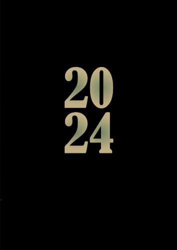Wochenplaner 2024: Wochenplaner 12 monate von Januar bis Dezember 2024 | A4 Wochenplaner mit Uhrzeiten | Kalenderbuch mit Feiertagen | Soft-Cover Schwarz