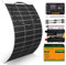 ECO-WORTHY 130W 12V Solarpanel Flexibles Komplettes Kit: 130W Flexibles Solarpanel + 50Ah Litthiumbatterie + 600W 12V Sinuswechselrichter + 30A PWM Laderegler für Wohnwagen, Wohnmobil, Boot