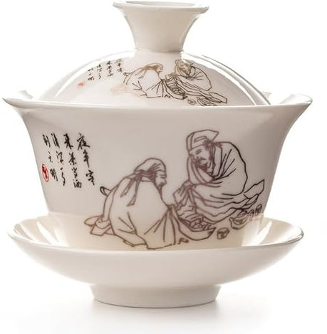 YIPOCH Tazze da tè Gaiwan tradizionali ed eleganti Tazze da tè in ceramica Coperchio scodella Piattino Tazza da tè Kung Fu