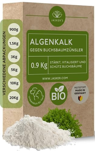 Algenkalk für Buchsbäume 0.9 Kg – Algenkalk gegen Buchsbaumzünsler - 100% natürliche Widerstandskraft und Regeneration für anfällige Buchsbäume - Buchsbaumdünger und Spritzmittel