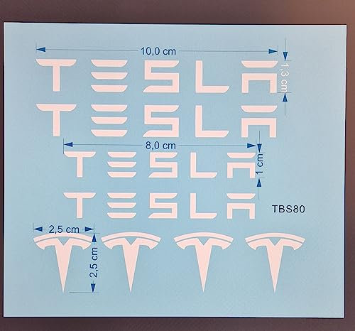 White car Brake Calipers Stickers Compatible with Tesla Caliper TBS80