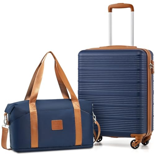 COOLIFE Handgepäck Koffer 55x40x20cm für Easyjet, 45x36x20cm Reisetasche