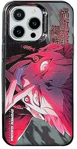 SHASTSNSY Japanese Anime for iPhone 15 PRO Phone case Luxury high-end Shell Creative Coloured Silver Plating for iPhone 15 PRO Protective case