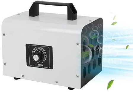 Generador de ozono 60,000 mg/h, generador de ozono industrial con temporizador, generador de ozono O3, purificador de aire para habitaciones, garajes, olores de mascotas, 500㎡ (60,000 mg/h)