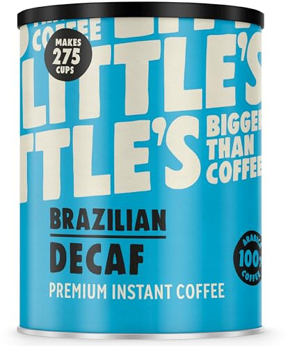 Little's Brazilian Decaf Instant Coffee, 500g Tin - Premium Decaffeinated Instant Coffee, Rich & Smooth - Vegan Friendly, Low Calories, No Added Sugar