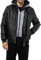 Cipo & Baxx Herren Jacke Kunstleder Sweatkapuze Reißverschluss 2 in 1 Optik mit Plüschfutter Übergangsjacke CM214 Schwarz S