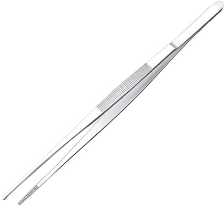 ZCSOWE 1 Pezzi Pinze da Cucina 20 cm Professionali, Acciaio, Design Seghettato per Una Presa Salda, Pinza da Chef professionali di Alta Precisione Adatte per Chef, Bistecche, Barbecue, Cucinare
